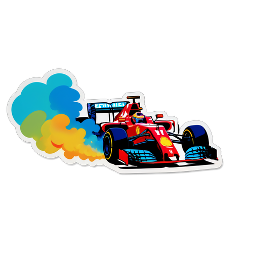 A Emoção do F1: O Carro de Fórmula 1 em Ação com Fumaça Colorida!