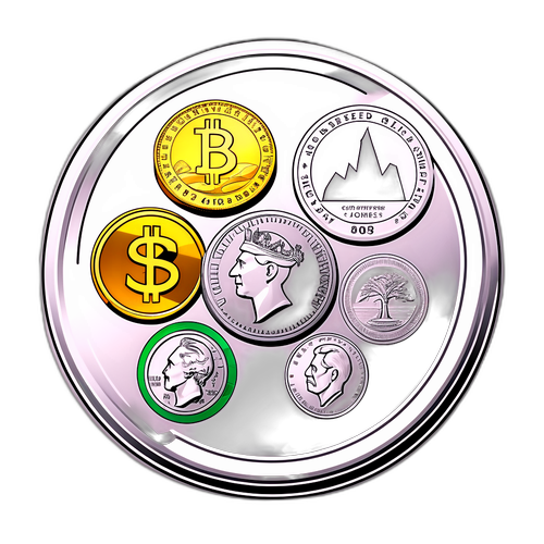 Hình Dán Tiền Xu Thế Giới Kết Hợp Biểu Đồ Giá Bạc