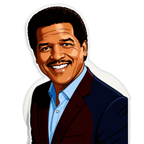 Engaging Sticker of Greg Gumbel in Broadcasting Setup