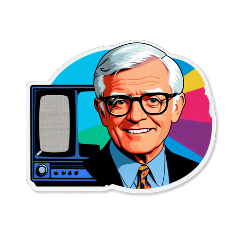 Ikoninen Phil Donahue Pop Art: Värikkäät Citaatit ja Retro-TV-tausta!