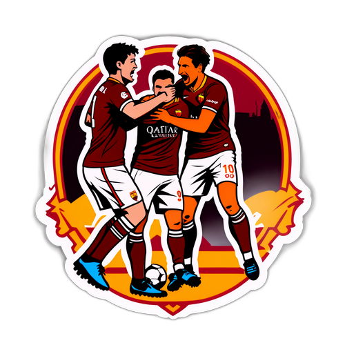 Sticker van de voetbalwedstrijd Roma tegen Cagliari