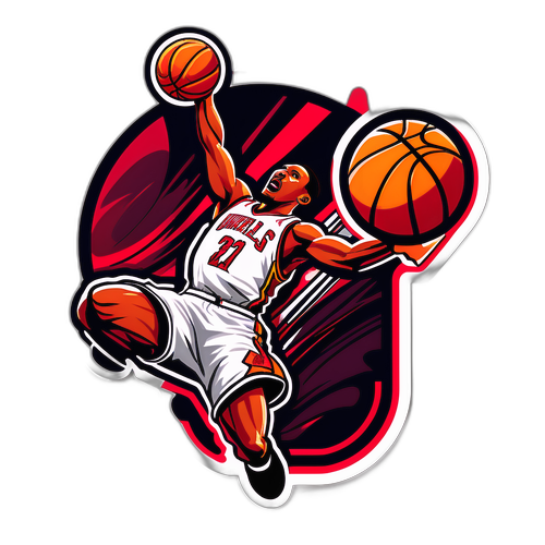 Stiker Bola Keranjang Slam Dunk Intens