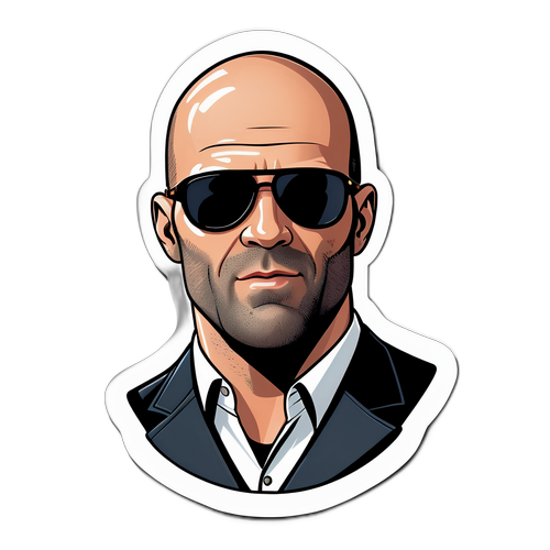 Stripfiguur van een held met zonnebril