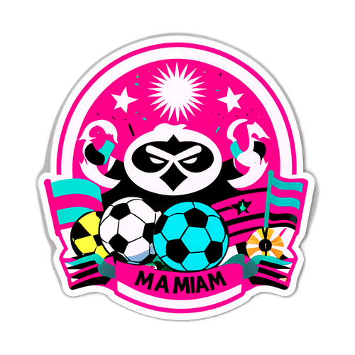 Sticker ya Kuonyesha Sherehe za Mchezo wa Soka za Inter Miami