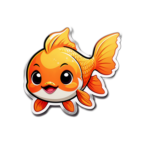 금붕어와 금 가격을 주제로 한 스티커