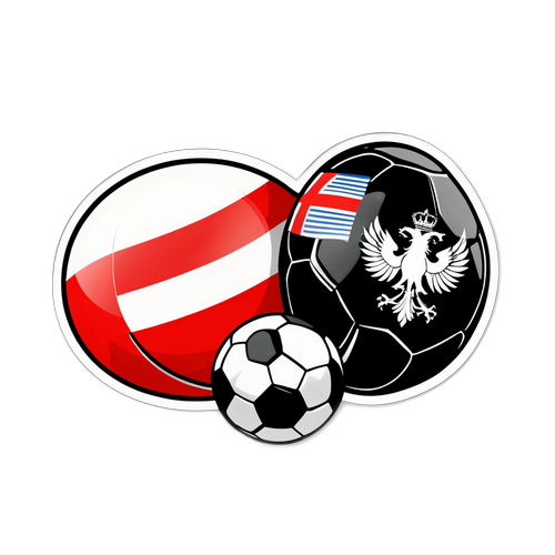 Fotbollssticker med polska och nyzeeländska flaggor