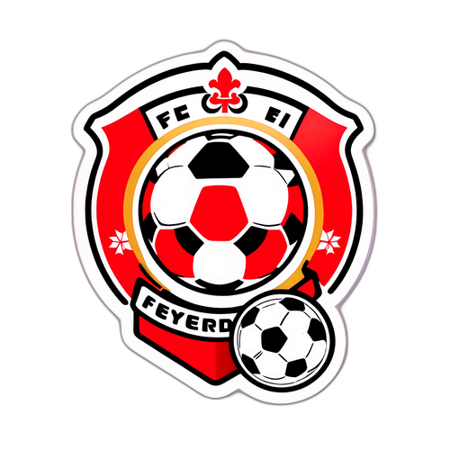 Sticker van voetbalsymbool met Feyenoord-logo