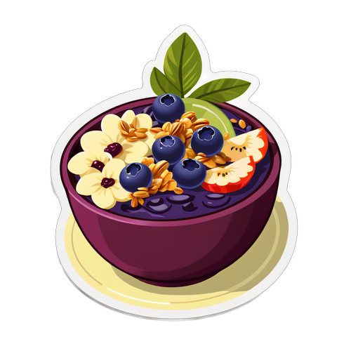 Adesivo de Açaí com Frutas e Granola