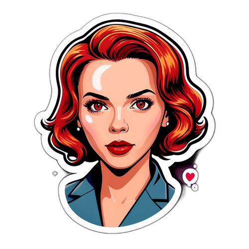Whimsical Scarlett Johansson Sticker
