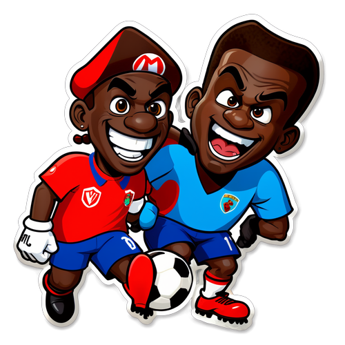 Rappresentazione artistica di Mario Balotelli e Vieira come personaggi dei cartoni animati