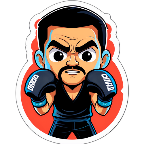 Autocollant de Sean Strickland en style cartoon