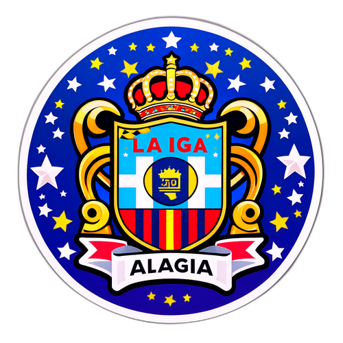 Креативная наклейка с логотипом Ла Лиги, окруженным трофеями и звездами