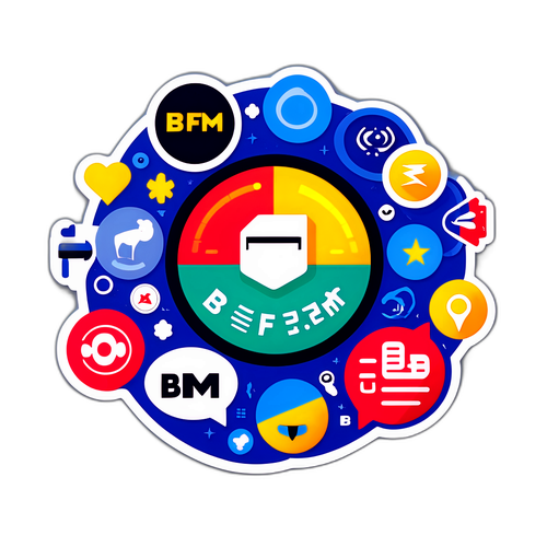 Logo BFM Direct avec Icônes Médias
