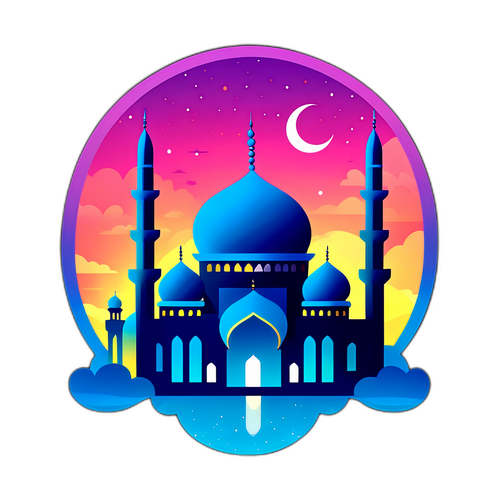Stiker Tenang Masjid saat Senja