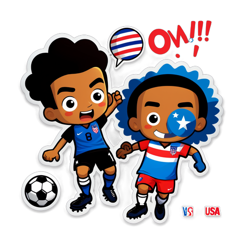 Score Big with This Adorable USA vs Puerto Rico Soccer Sticker - Game On!