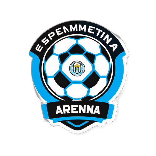Logo de ESPN Premium Argentina con fondo de balón de fútbol