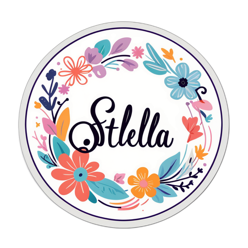 Stiker Elegan Stella dengan Desain Floral