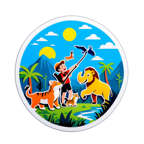 北極サファリの冒険ステッカー