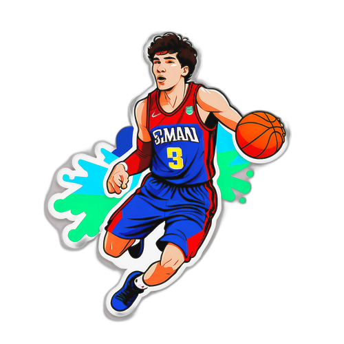 Isang Dinamikong Ilustrasyon ni Cedi Osman sa Laro ng Basketball