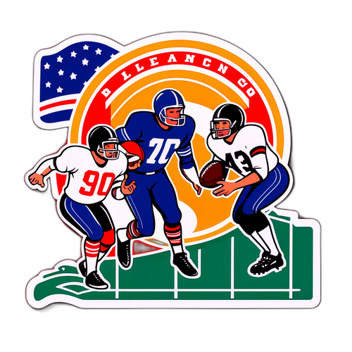 Vintage Football Game Sticker Design