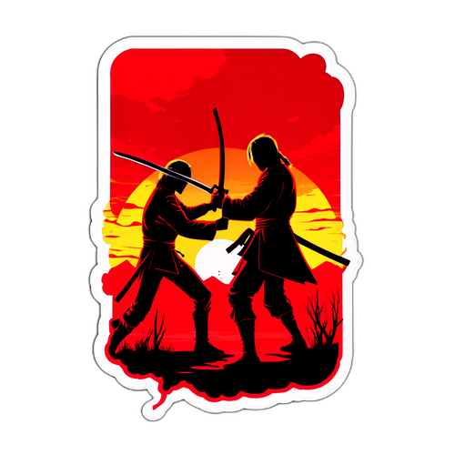 Scena pojedynku w stylu filmowym