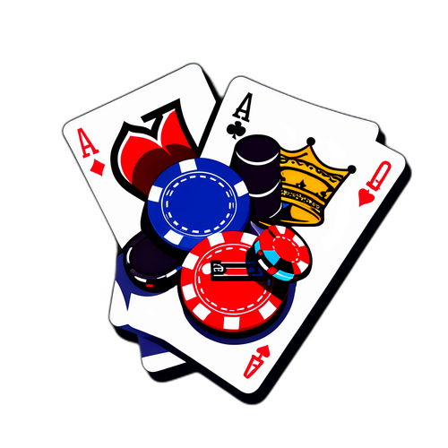 Cool poker-temat klistermärke med en royal flush