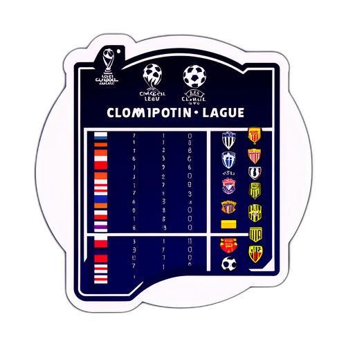 Sticker que representa las posiciones de la Champions League
