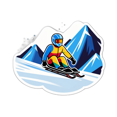 Dynamic Luge Adventure Sticker