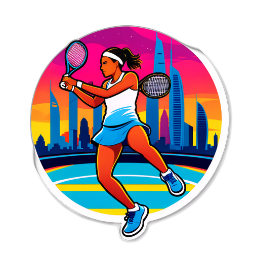 Sticker ng Manlalaro ng Tennis sa Dubai