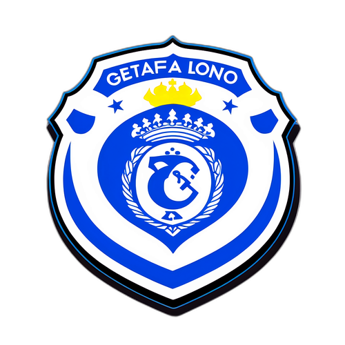 Getafe és Espanyol logóit ötvöző matrica