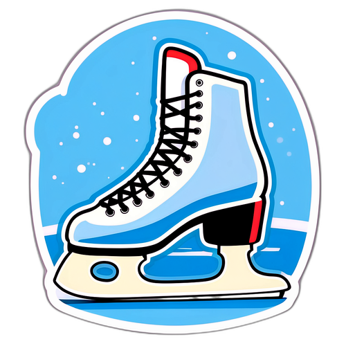 Illustration vintage d'un patin à glace sur une patinoire historique pour célébrer le patinage artistique