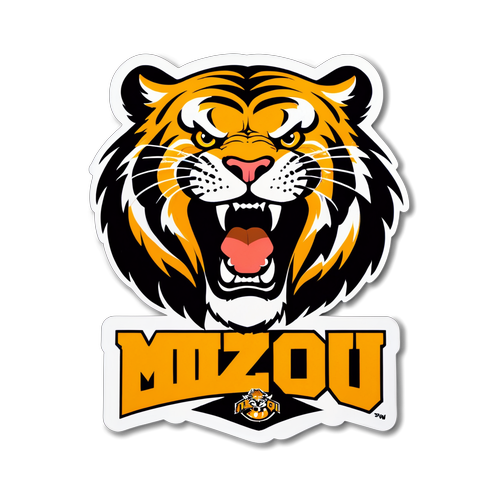 Mizzou Football Roaring Tiger Sticker