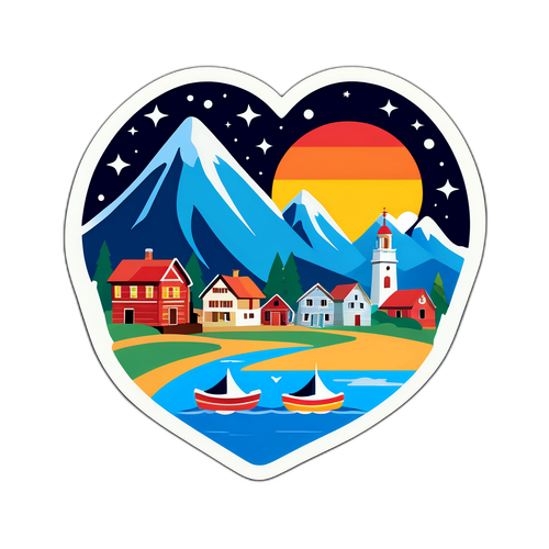 我的家乡风景贴纸