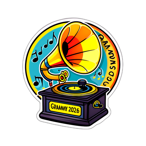 Retro Grammofoon met Muzieknoten