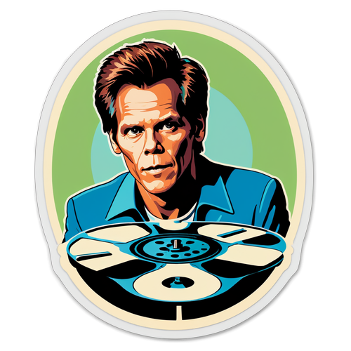 Adesivo ispirato ai retrò di Kevin Bacon