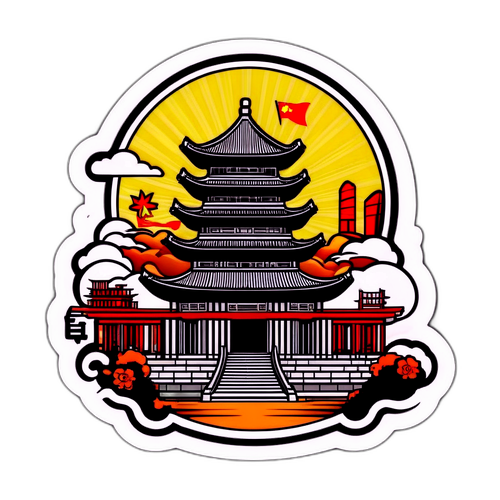 展示中国经济繁荣的贴纸
