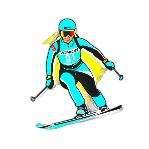 Eleganter Ski-Motiv Aufkleber für Lindsey Vonn