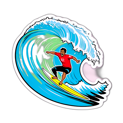Adesivo do Surfista Carlos Burle em Ação