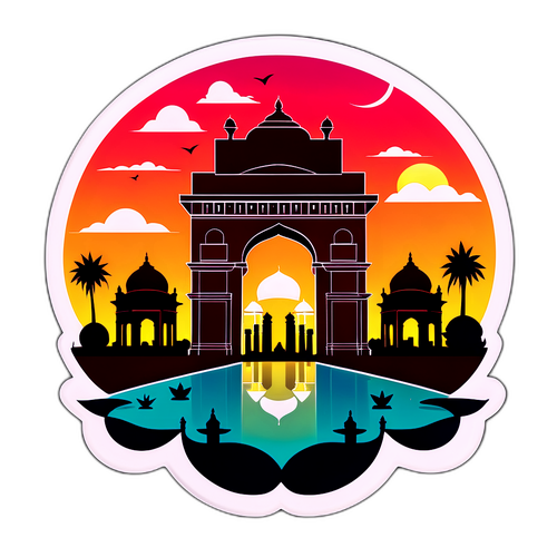 दिल्ली के आकाश का क्रिएटिव चित्रण