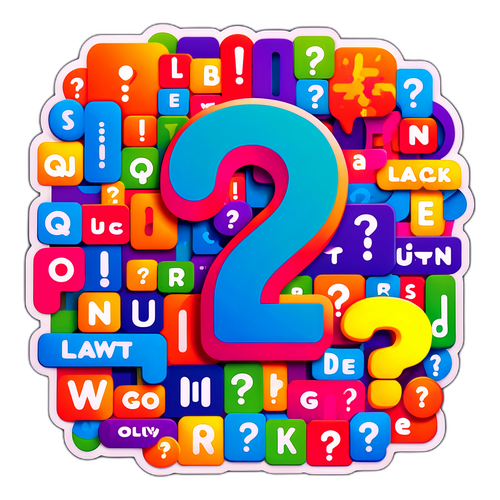 Farbenfrohes Wordle-Gitter mit Fragezeichen