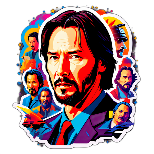 Stylizovaný portrét Keanu Reevese