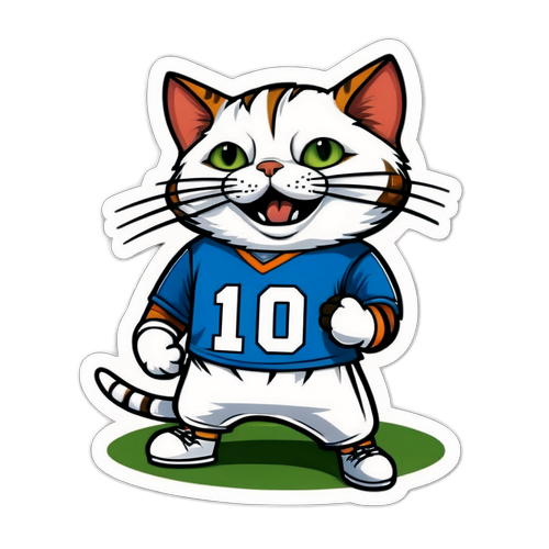 Morsom fotballkatt i jersey
