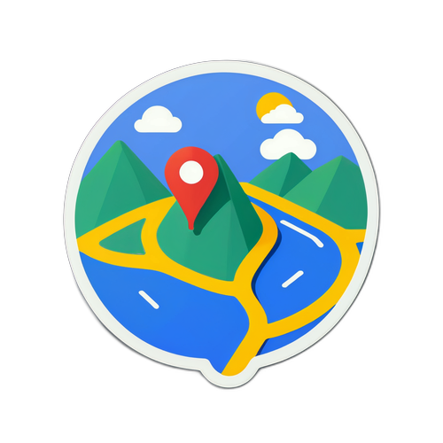 Autocollant des utilisateurs de Google Maps explorant autour d'un smartphone