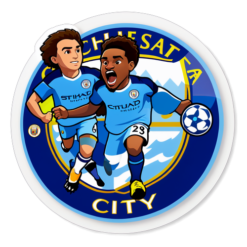 Voetbalstrijd: Chelsea vs Manchester City Sticker