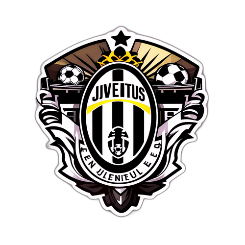 Juventus Logo mit Fußballelementen