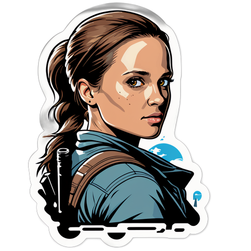 Äventyrlig Lara Croft-klistermärke