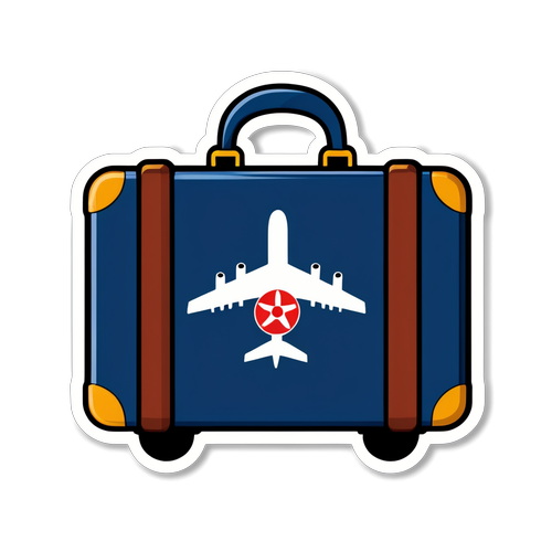 Koffer mit Reisehinweissymbol und Souvenirs aus dem Mittelmeer
