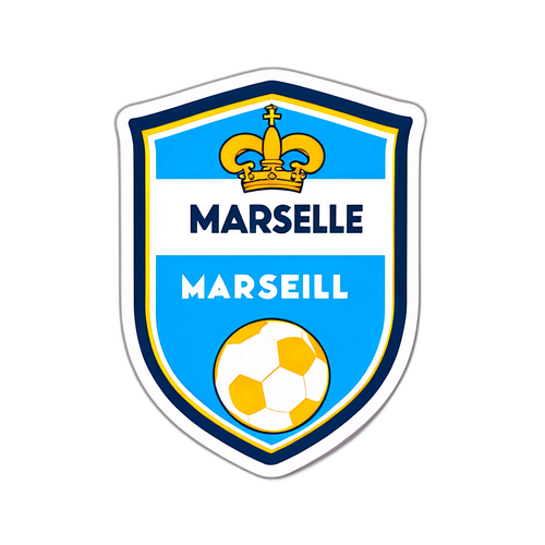Vintage Marseille Voetbalshirt Sticker