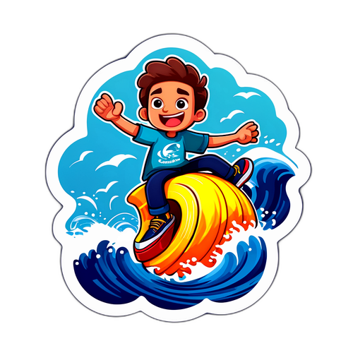 Whimsical Earthquake Adventure Sticker