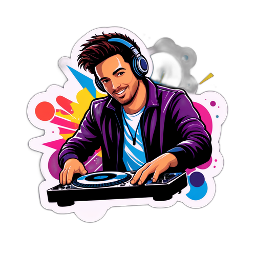 Ben Cristovao jako DJ na večírku